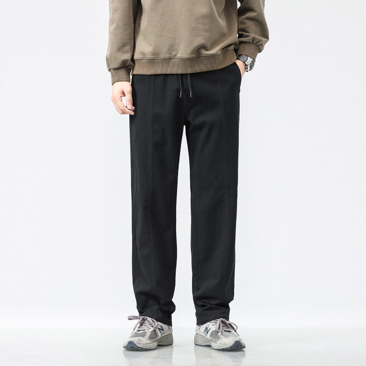 Herren bequeme Freizeit-Hose mit elastischem Bund und seitlichen Eingrifftaschen Aliams