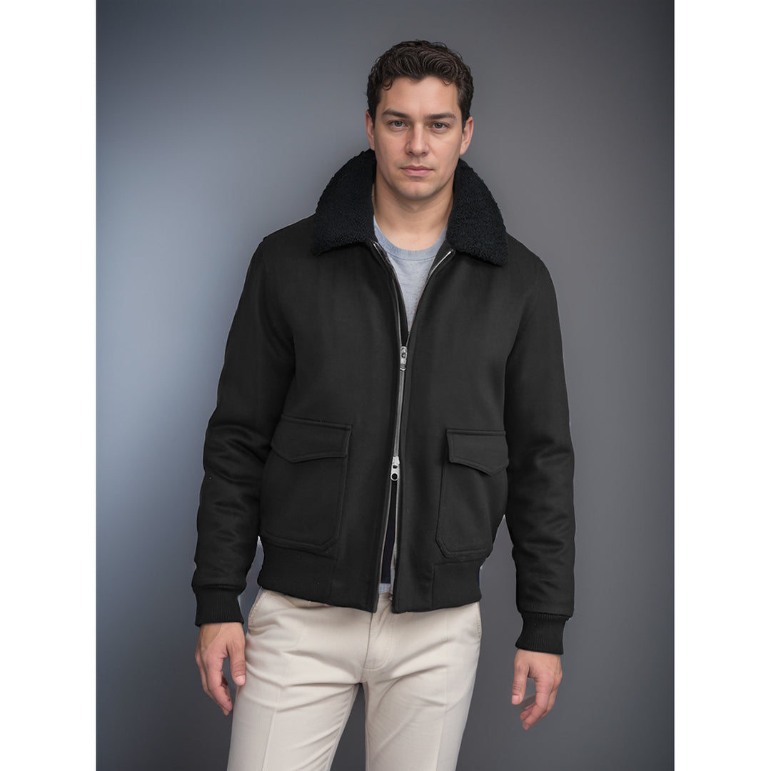 Herren warme Fleecejacke mit Stehkragen und praktischen Taschen Aliams