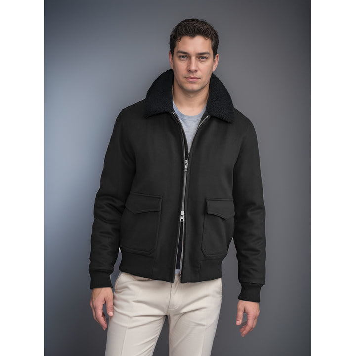 Herren warme Fleecejacke mit Stehkragen und praktischen Taschen Aliams