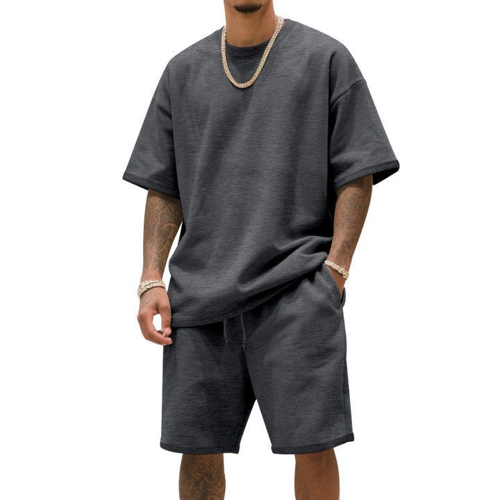 Herren Freizeit-T-Shirt und Shorts-Set aus atmungsaktivem Material Aliams