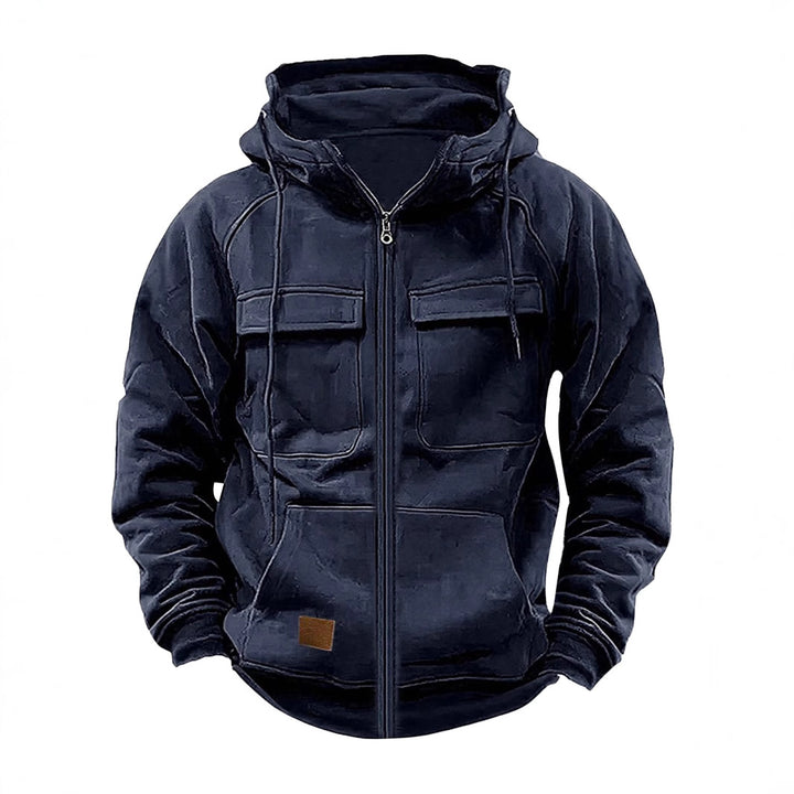 Herren Utility-Hoodie mit praktischen Taschen und Reißverschluss Aliams