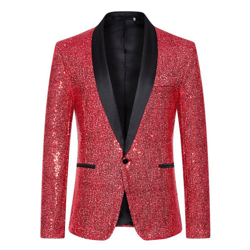 Herren glamouröser Pailletten-Blazer mit modernem Schnitt Aliams