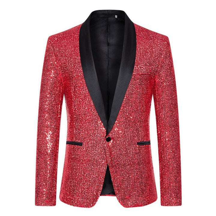 Herren glamouröser Pailletten-Blazer mit modernem Schnitt Aliams