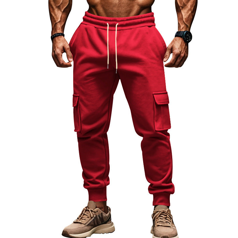 Herren Cargo-Freizeithose mit verstellbarem Bund und funktionalen Taschen Aliams