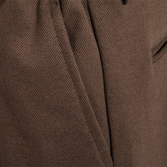 Herren Chinohose mit verstellbarem Bund und Faltenstruktur Aliams