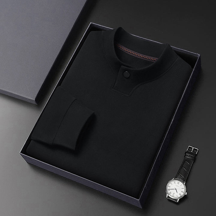 Herren Poloshirt mit modernem Stehkragen und eleganter Knopfleiste Aliams