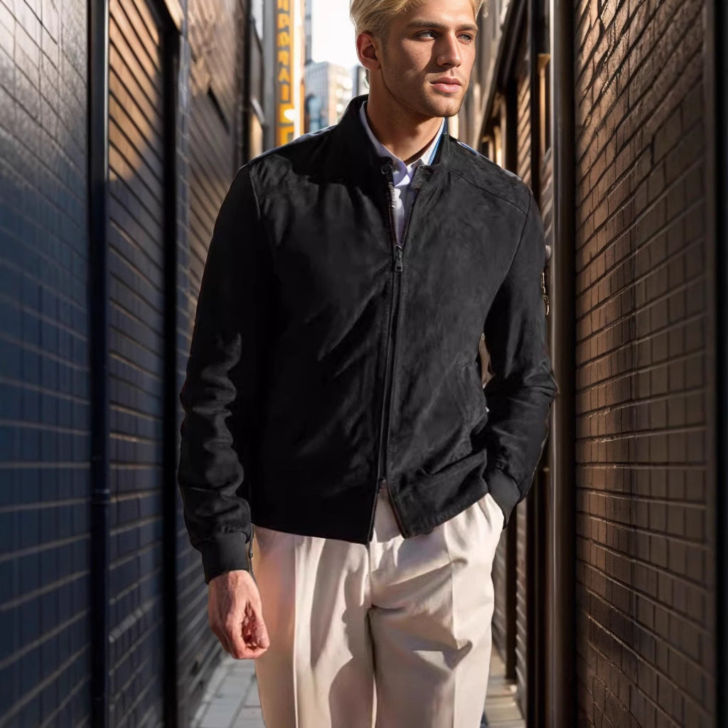 Herren Stilvolle Suedejacke Aliams