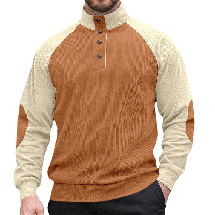 Herren Strickpullover mit modernem Knopfleisten-Design und Raglanärmeln Aliams