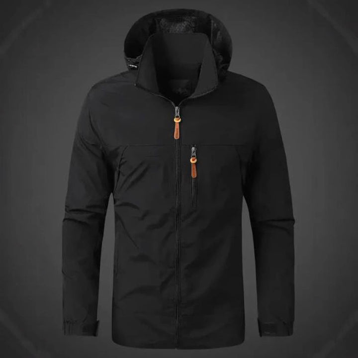 Herren Wetterfeste Funktionsjacke mit verstellbarer Kapuze Aliams