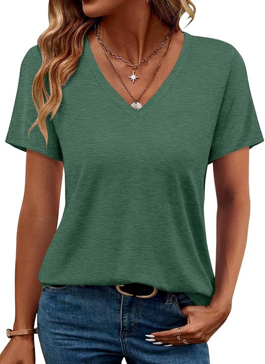 Damen V-Ausschnitt T-Shirt Aus Weichem Single Jersey Aliams