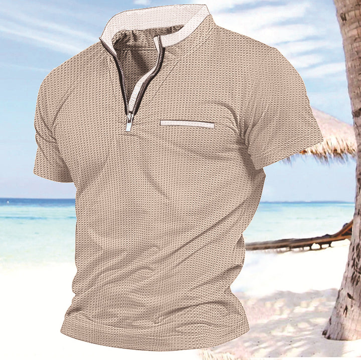 Herren Reißverschluss-Front Freizeit Leistung Top Aliams