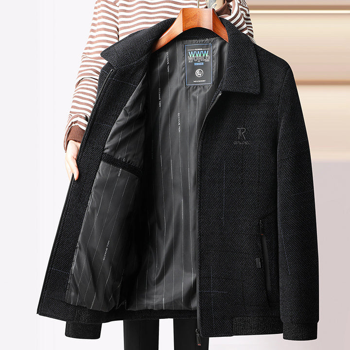 Herren eleganter Mantel mit modischem Schnitt und praktischen Taschen Aliams