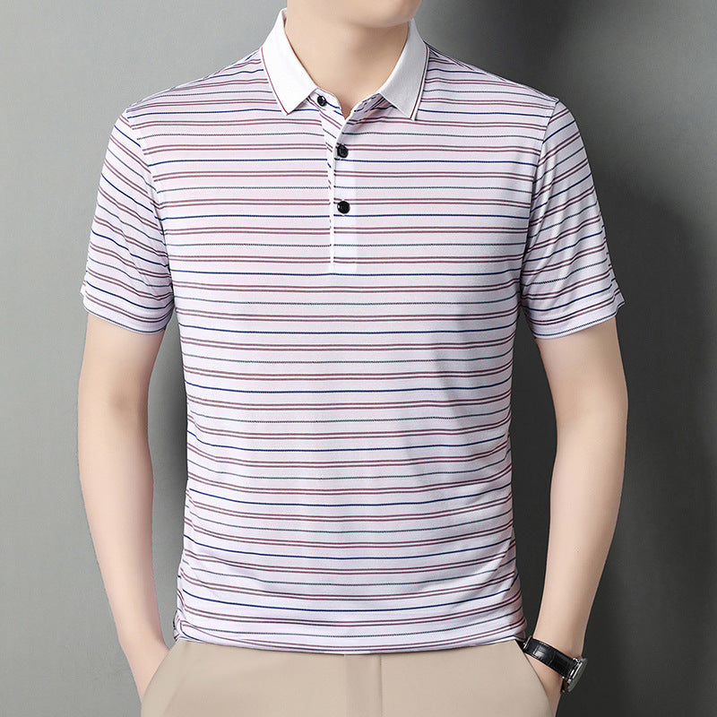 Herren Kurzarm Poloshirt mit feinem Streifenmuster Aliams