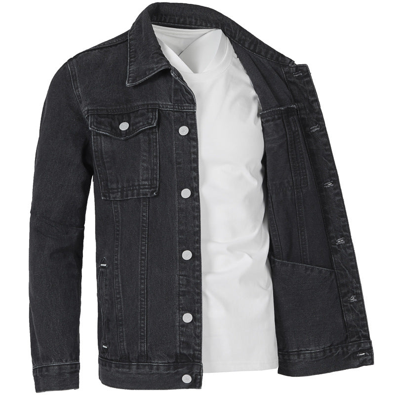 Herren Jeansjacke im modernen Slim-Fit Design mit praktischen Taschen und robusten Nieten Aliams