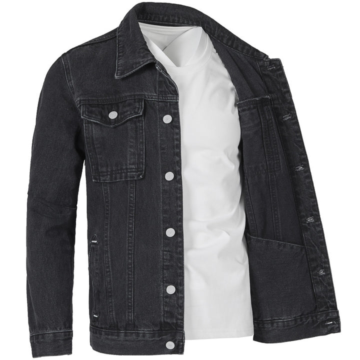 Herren Jeansjacke im modernen Slim-Fit Design mit praktischen Taschen und robusten Nieten Aliams