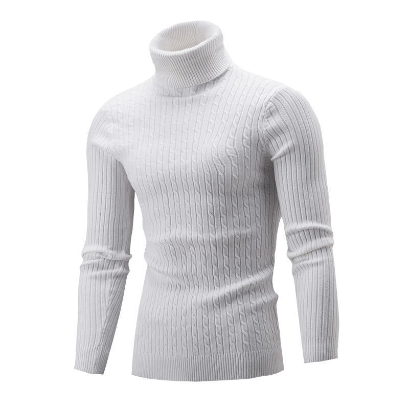 Herren Rollkragenpullover mit strukturiertem Zopfmuster und modernem Schnitt Aliams
