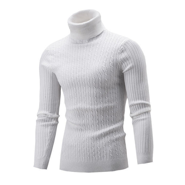 Herren Rollkragenpullover mit strukturiertem Zopfmuster und modernem Schnitt Aliams