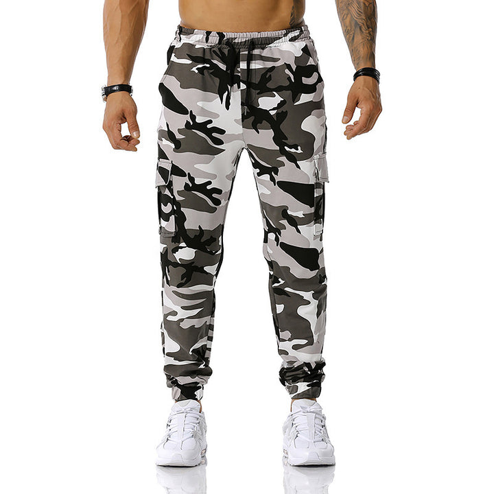 Herren Camouflage Cargo-Hose mit elastischem Bund und praktischen Seitentaschen Aliams