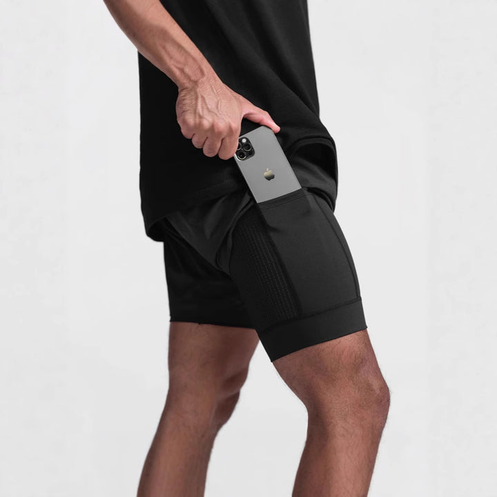 Herren Funktionsshorts mit praktischen Seitentaschen und atmungsaktivem Material Aliams