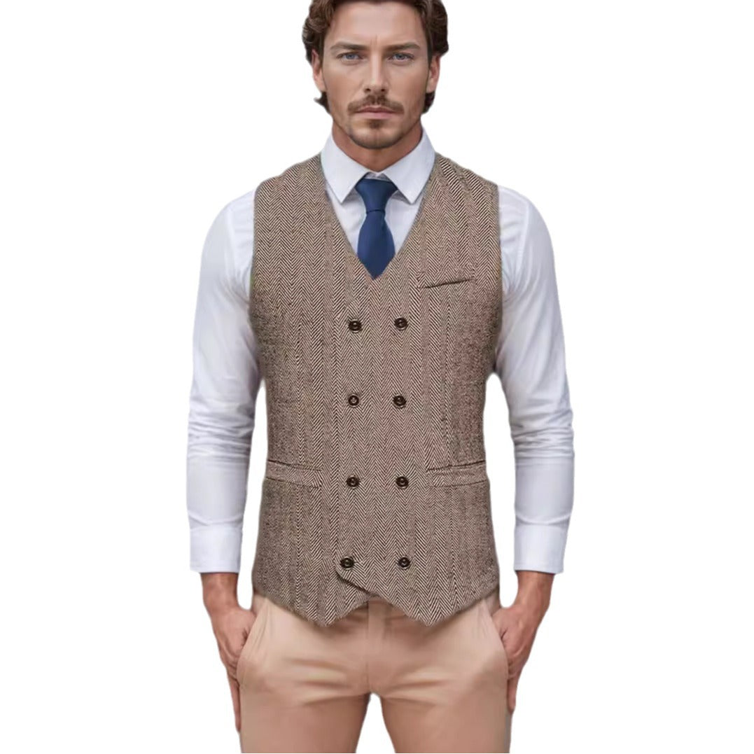 Herren stilvolle Weste im Hahnentrittmuster Aliams