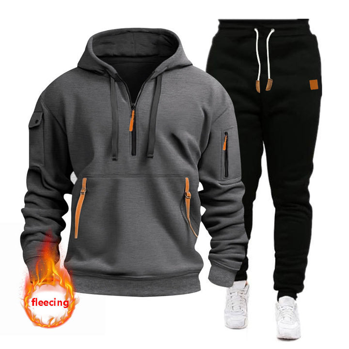 Herren Sportliches Hoodie-Set mit funktionalen Taschen und atmungsaktiven Eigenschaften Aliams