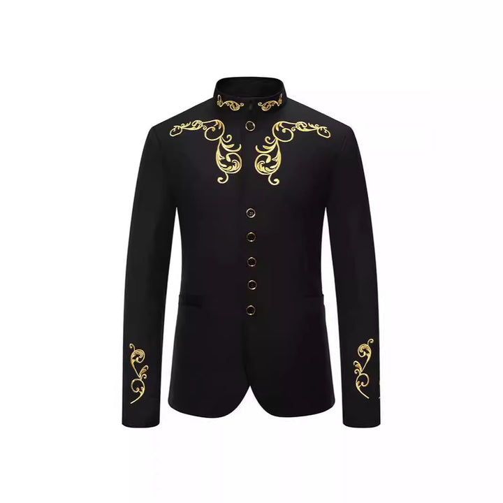 Herren Eleganter Blazer mit kunstvollen Stickereien Aliams