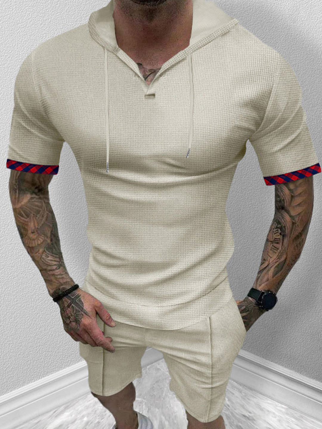 Herren Sportliches Kurzarm-Hoodie von Aliams