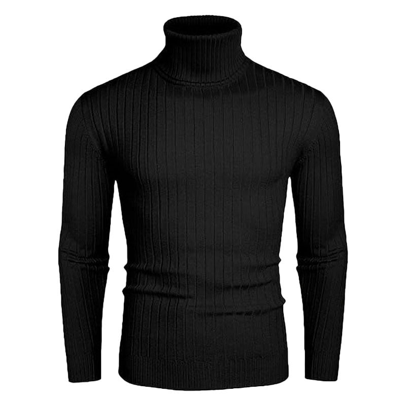 Herren Rollkragenpullover aus elastischem Strickmaterial mit feinem Rippendesign Aliams