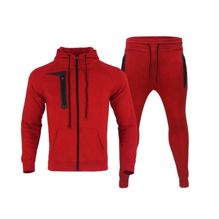 Herren sportliches Hoodie- und Jogginganzug-Set mit funktionalen Taschen Aliams