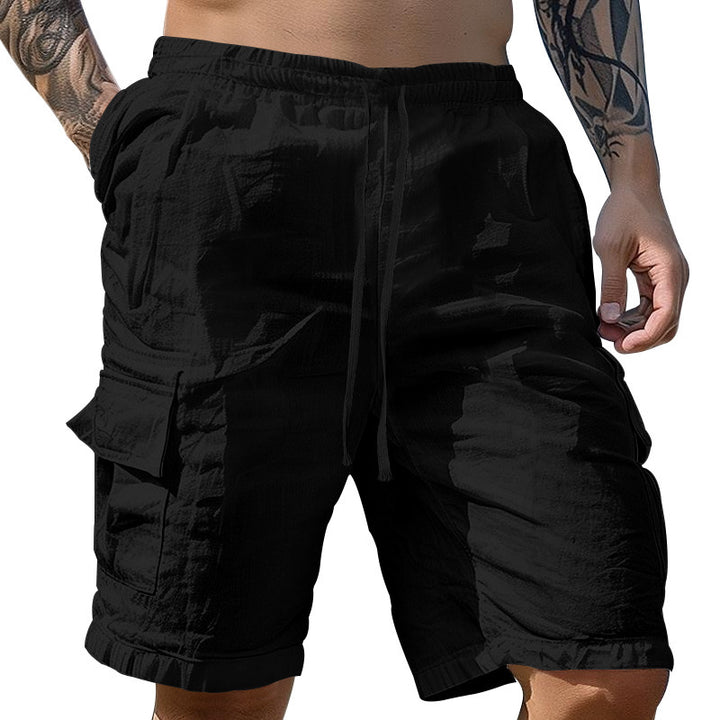 Herren Cargo-Shorts mit elastischem Bund und vielseitigen Taschen Aliams