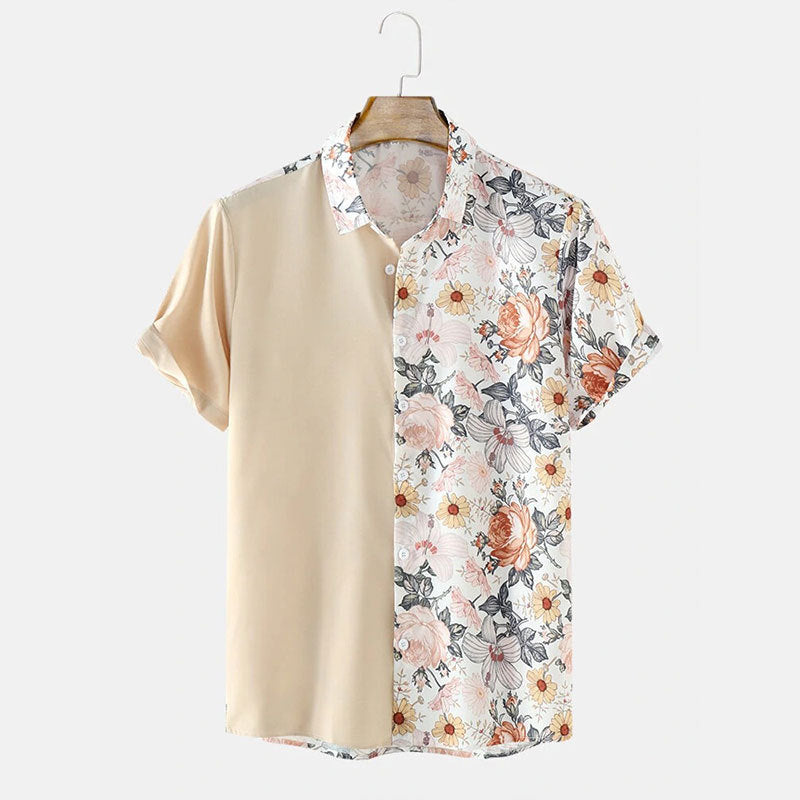 Herren Florales Kurzarmhemd Aliams