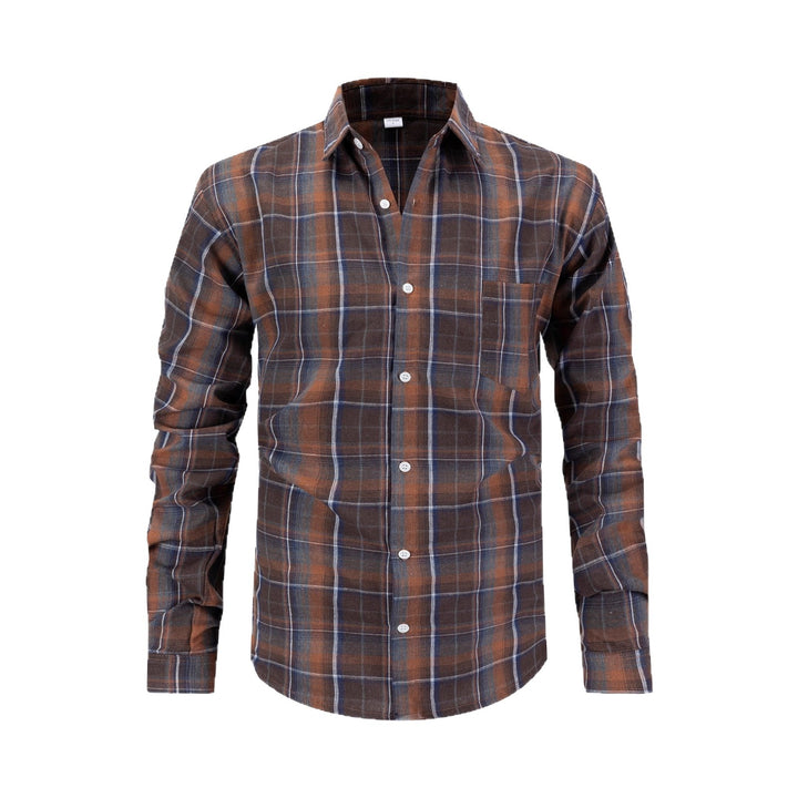Herren kariertes Langarmhemd mit modernem Schnitt Aliams