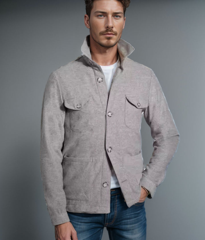 Herren praktische Jacke im schicken Utility-Stil mit hohen Kragen Aliams