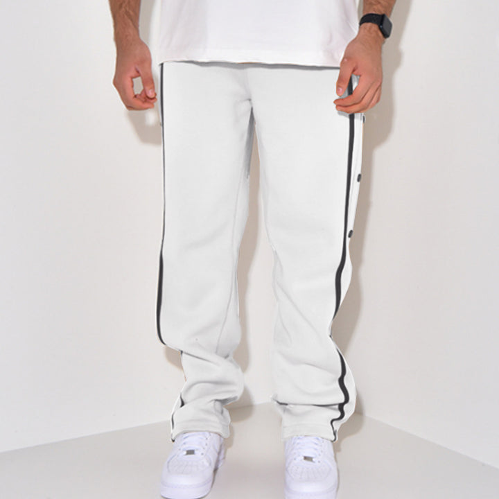 Herren Sportliche Jogginghose mit Druckknopf-Detail und seitlichen Taschen Aliams
