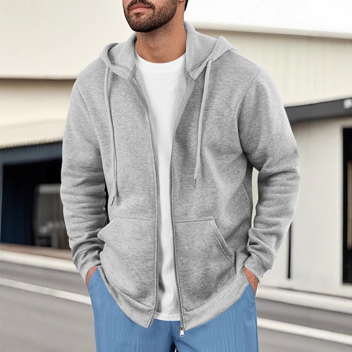 Herren Sportlicher Kapuzenpullover mit praktischen Taschen und innovativem Materialmix Aliams