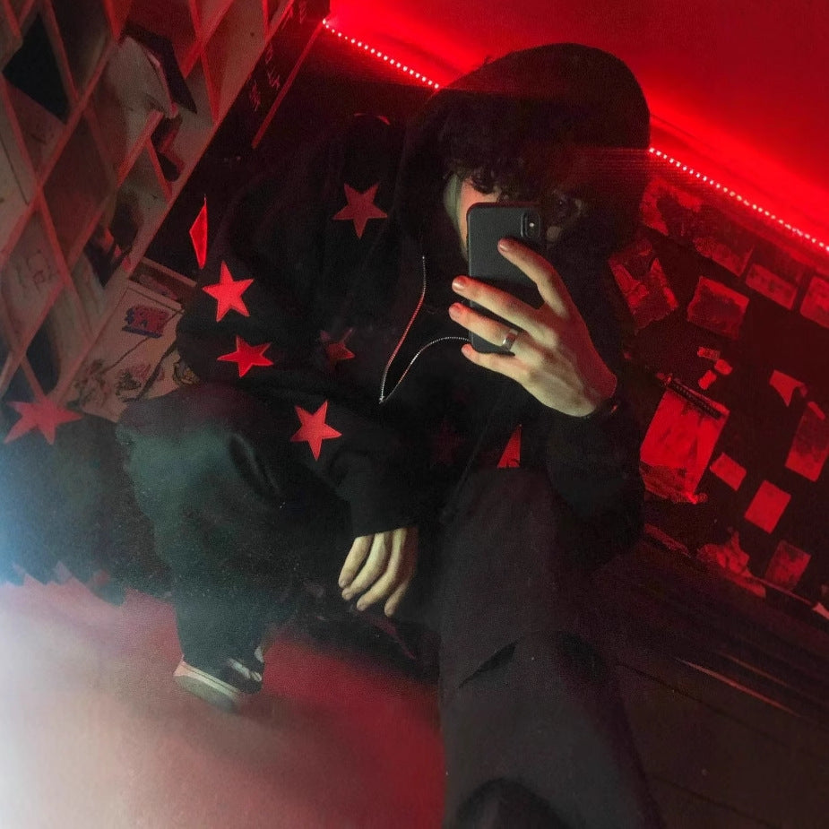 Herren Kapuzenpullover mit auffälligem Sternenmuster Aliams