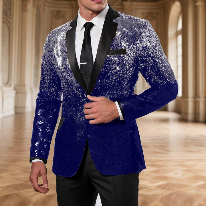 Herren eleganter Pailletten-Anzugblazer mit luxuriösen Akzenten Aliams
