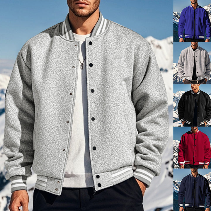 Herren sportliche Bomberjacke mit kontrastierenden Bündchen Aliams