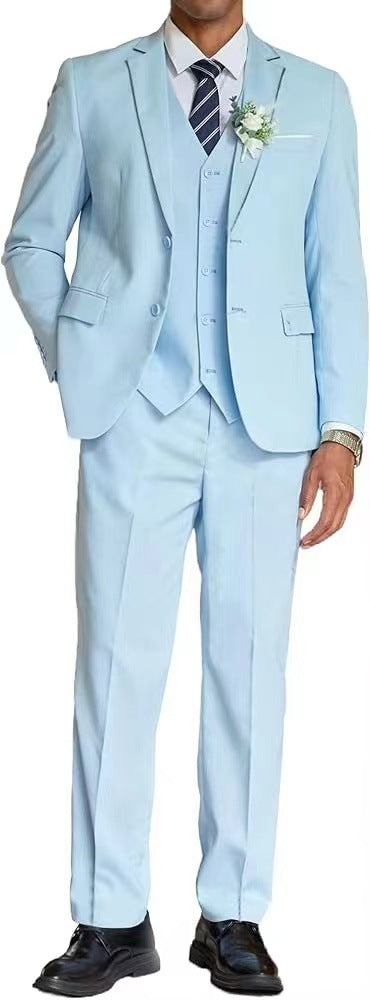 Herren eleganter dreiteiliger Anzug mit feinem Material und modernem Schnitt Aliams