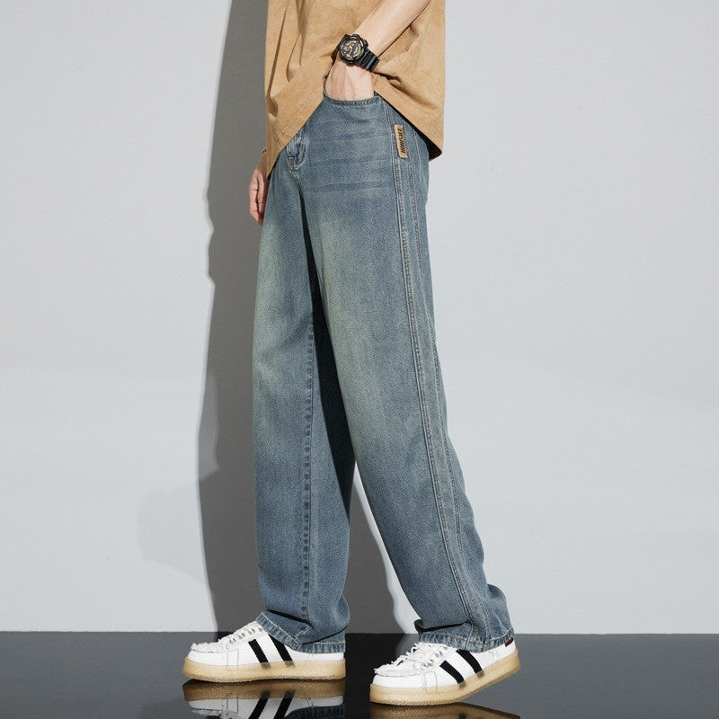 Herren lässige weite Jeanshose im modernen Schnitt Aliams