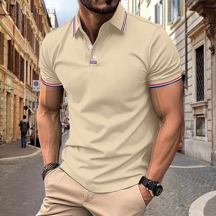 Herren elegantes und sportliches Polohemd mit strukturiertem Kragen Aliams