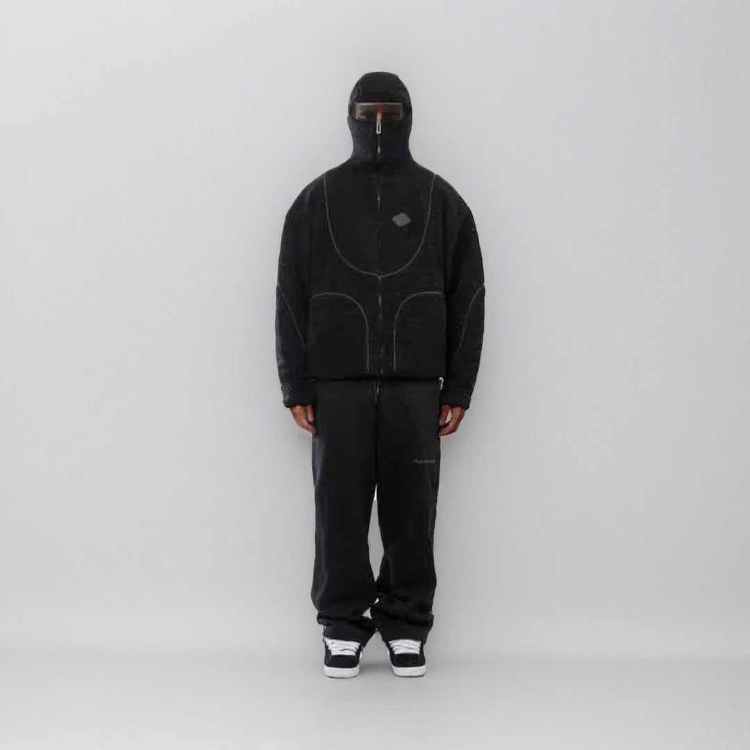 Herren Gemütliche Teddyjacke mit Kontrastnähten Aliams