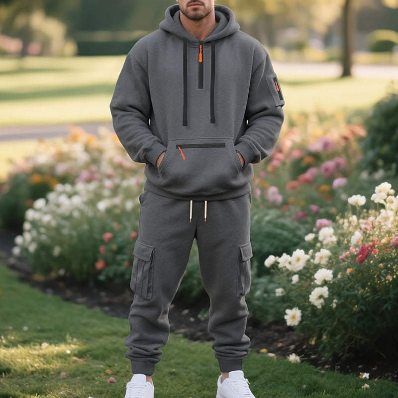 Herren sportliches Hoodie-Set mit praktischen Taschen und modernem Design Aliams