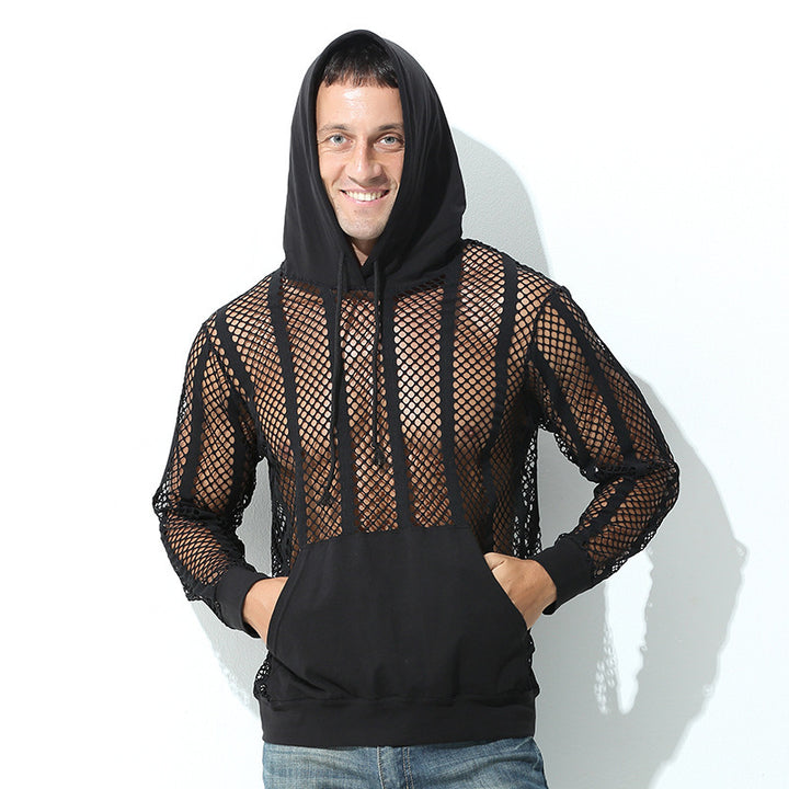 Herren atmungsaktiver Mesh-Hoodie mit Kapuze Aliams