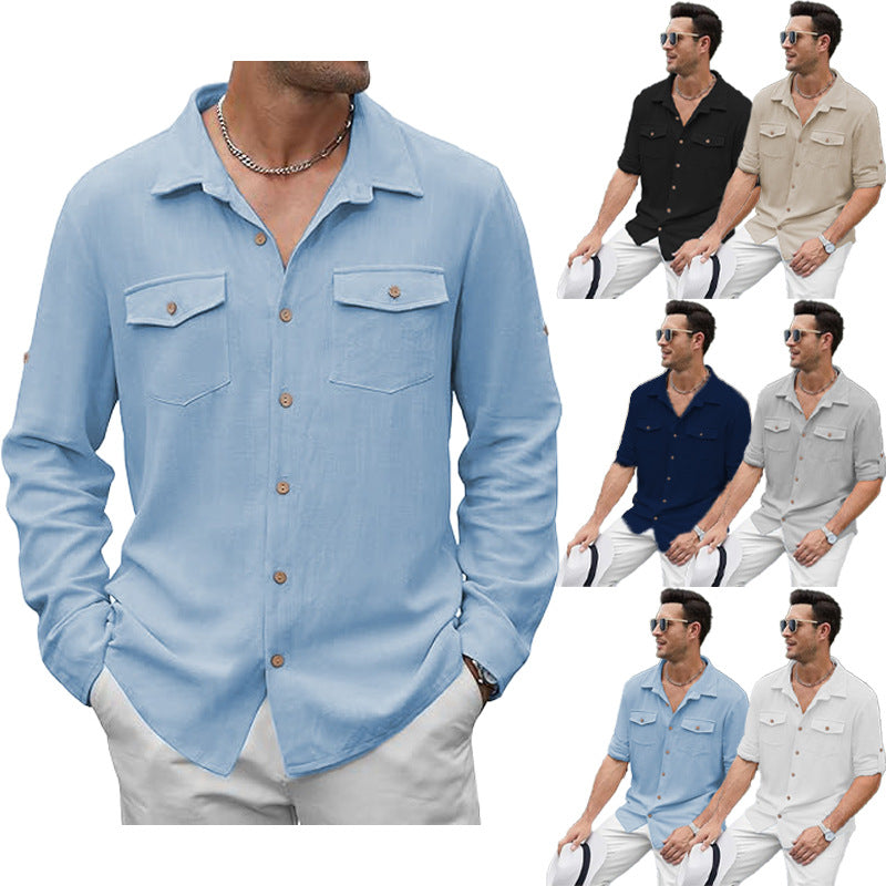 Herren Kurzarm-Hemd mit praktischen Pattentaschen und atmungsaktivem Stoff Aliams