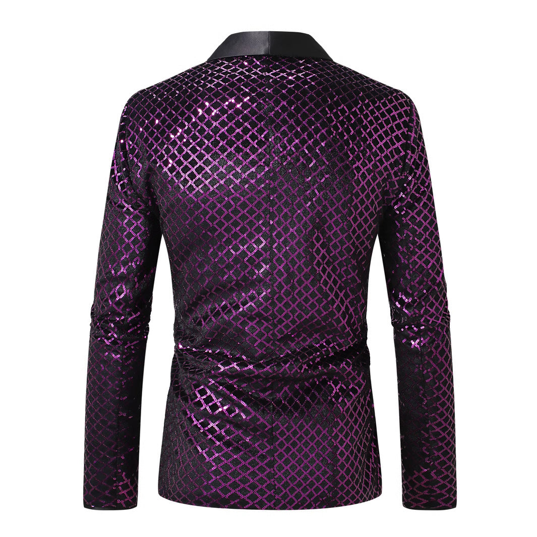Herren schimmernder Pailletten Blazer mit modernem Design Aliams