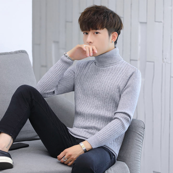 Herren Eleganter Rollkragenpullover mit Rippmuster Aliams