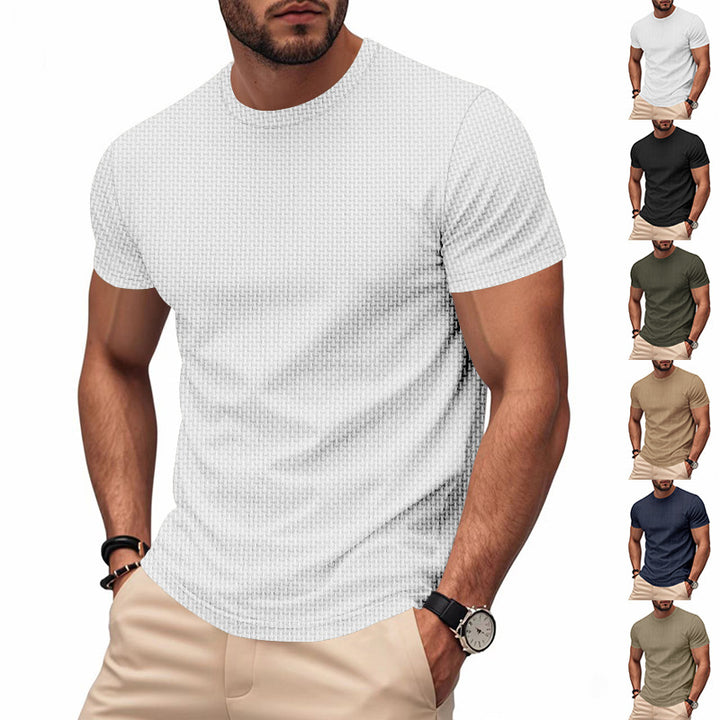 Herren Atmungsaktives Kurzarm-T-Shirt mit stylischem Reißverschluss Aliams