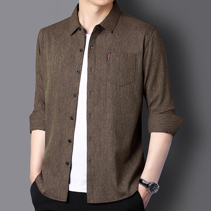 Herren Feines, strukturiertes Langarmhemd Aliams