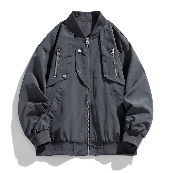 Herren urbane Bomberjacke mit kreativem Design und funktionalen Taschen Aliams